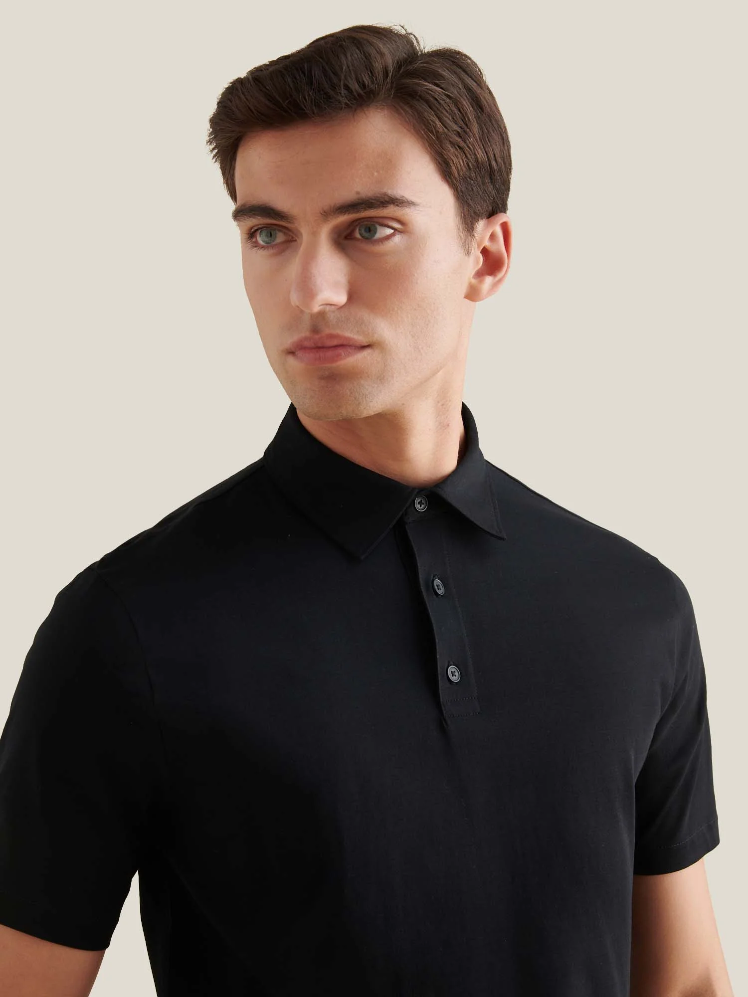 Wardour Mercerised Cotton Polo Shirt in Black - Image 7