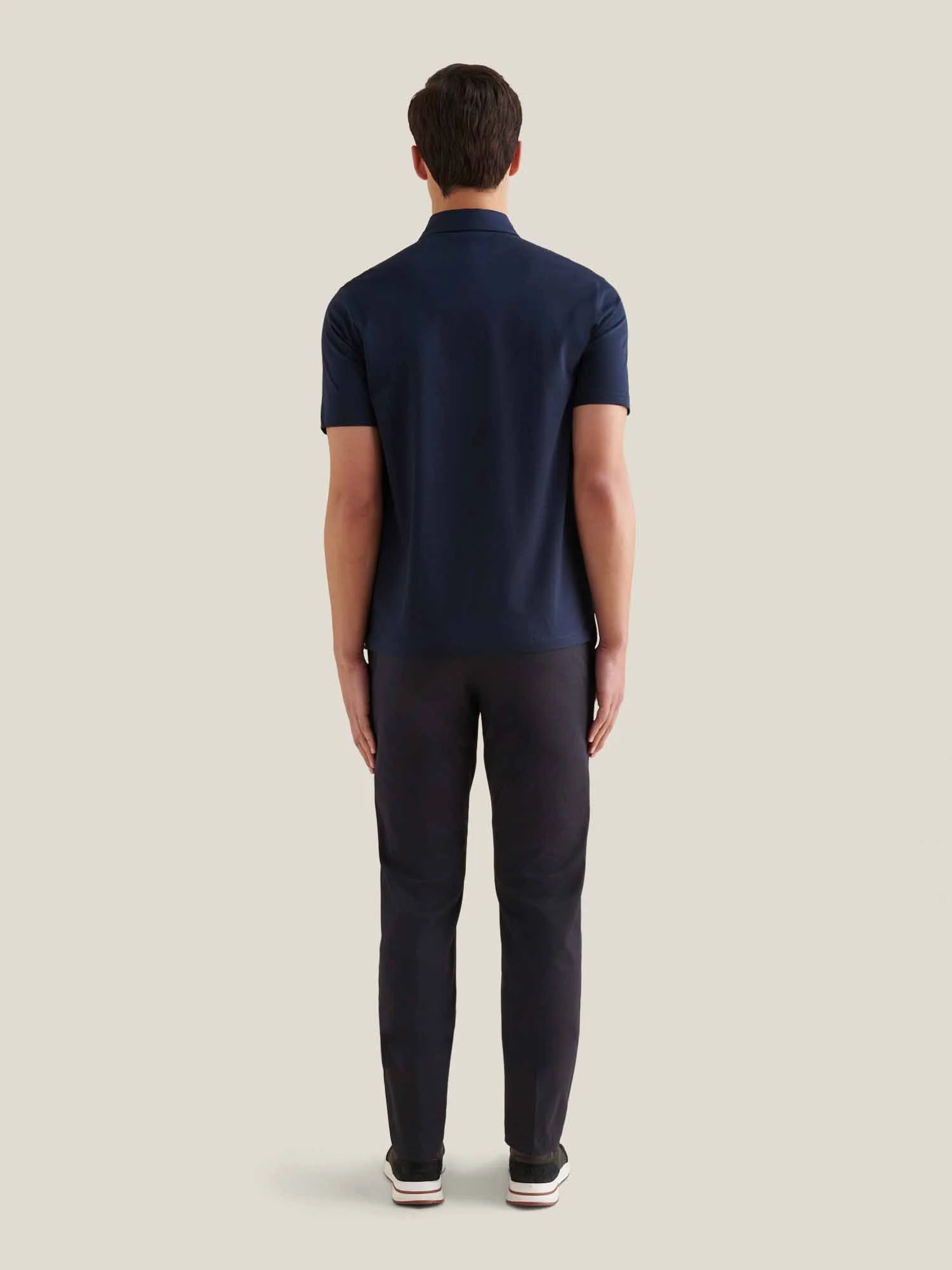 Wardour Mercerised Cotton Polo Shirt in Dark Sapphire Navy - Image 4
