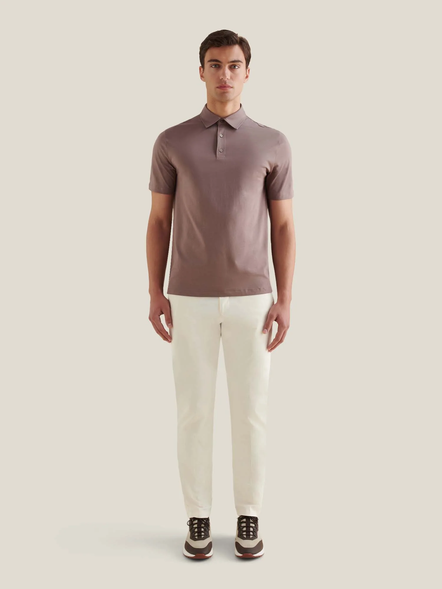 Wardour Mercerised Cotton Polo Shirt in Iron - Image 2
