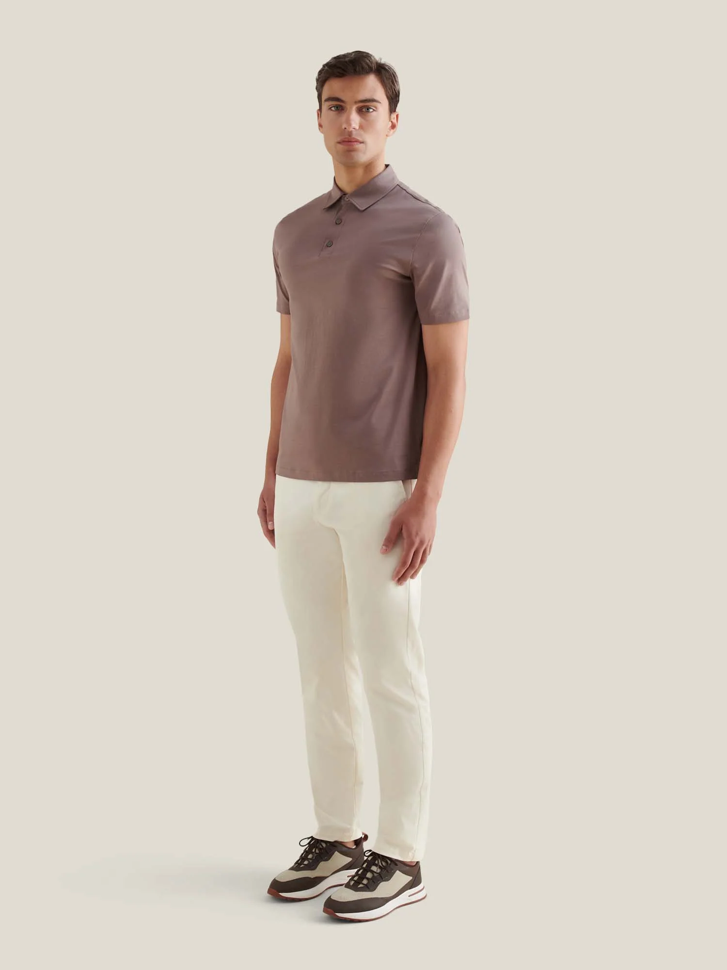 Wardour Mercerised Cotton Polo Shirt in Iron - Image 4