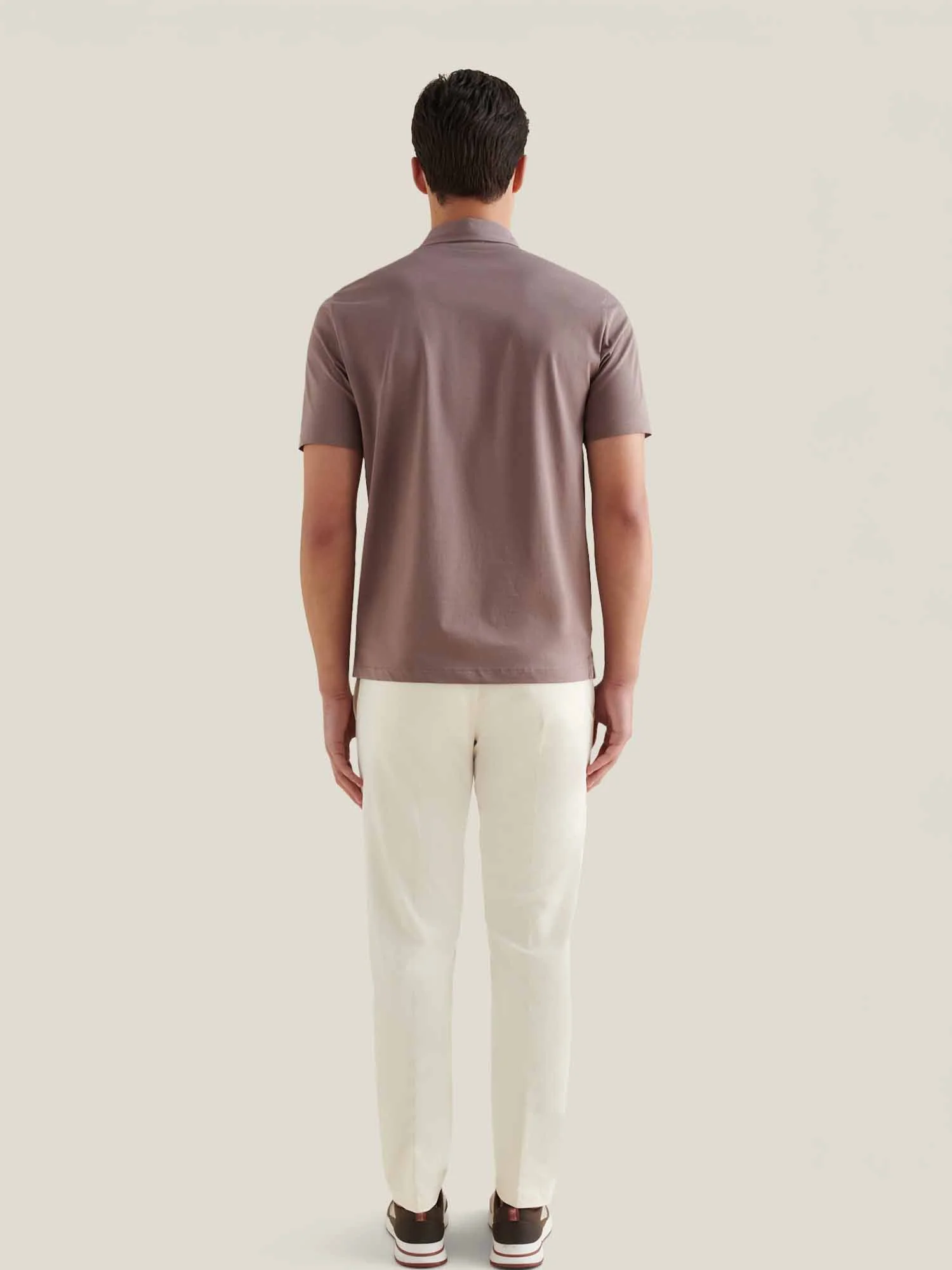 Wardour Mercerised Cotton Polo Shirt in Iron - Image 5