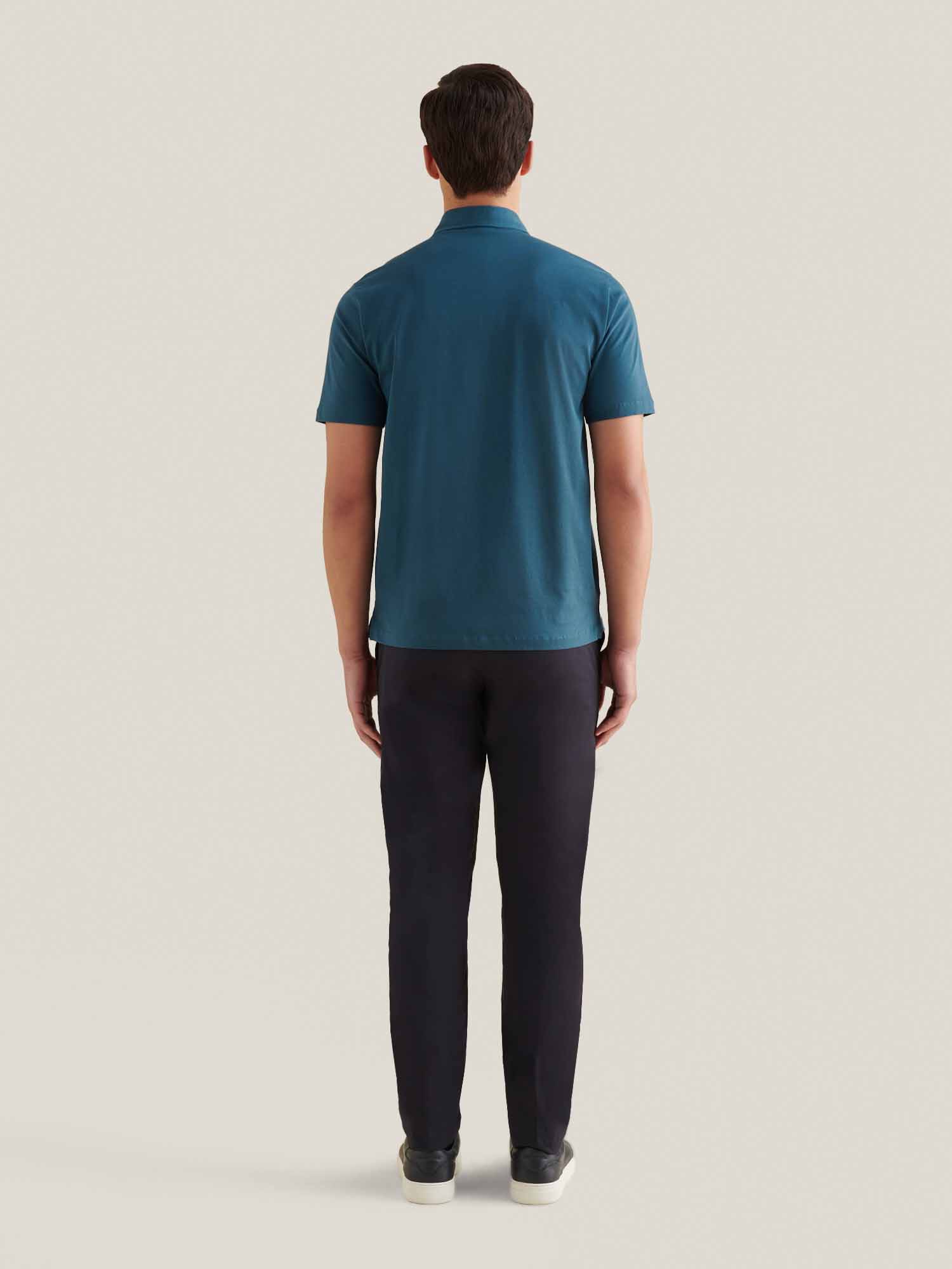 Wardour Mercerised Cotton Polo Shirt in Stargazer - Image 4