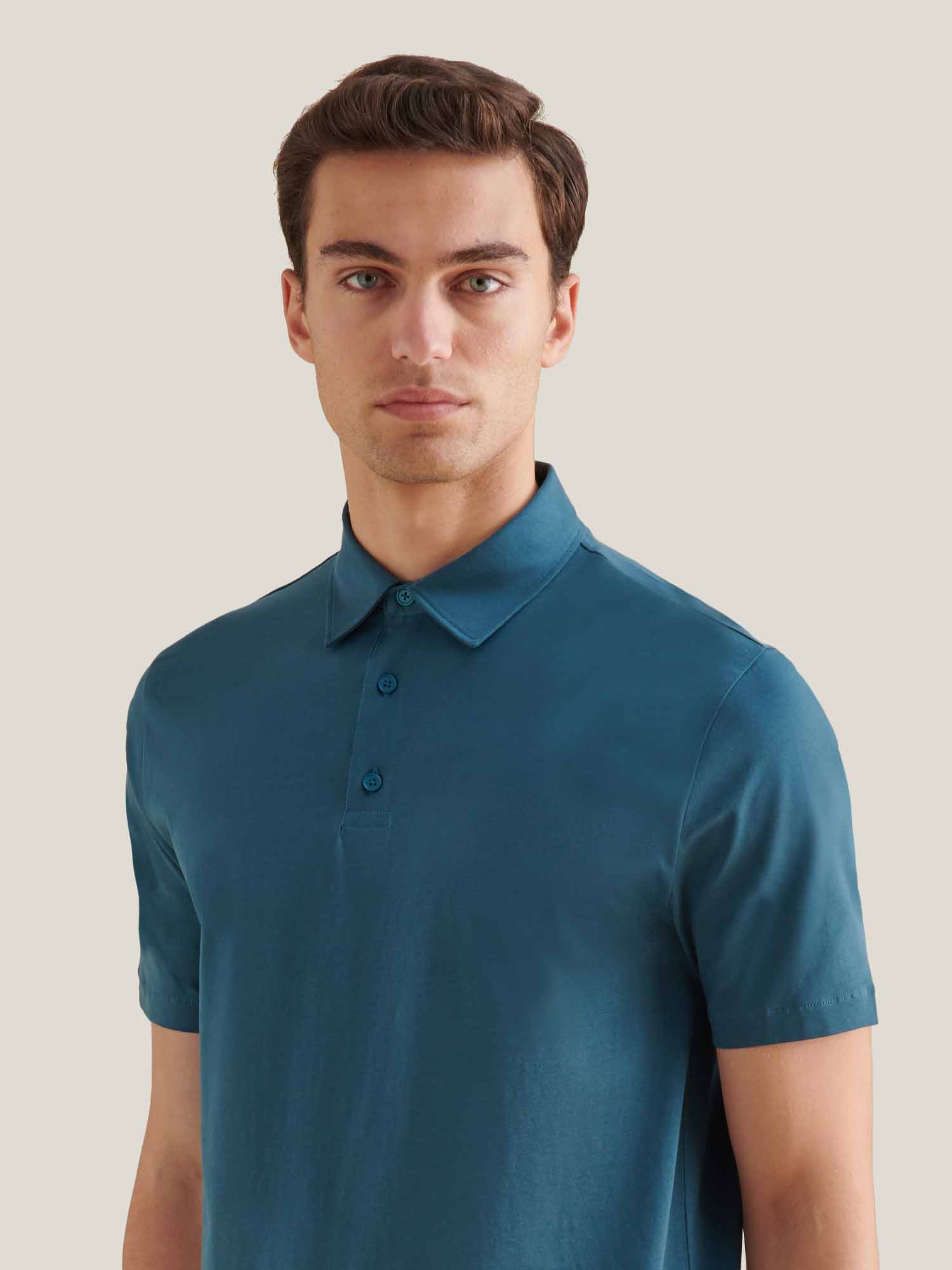 Wardour Mercerised Cotton Polo Shirt in Stargazer - Image 5