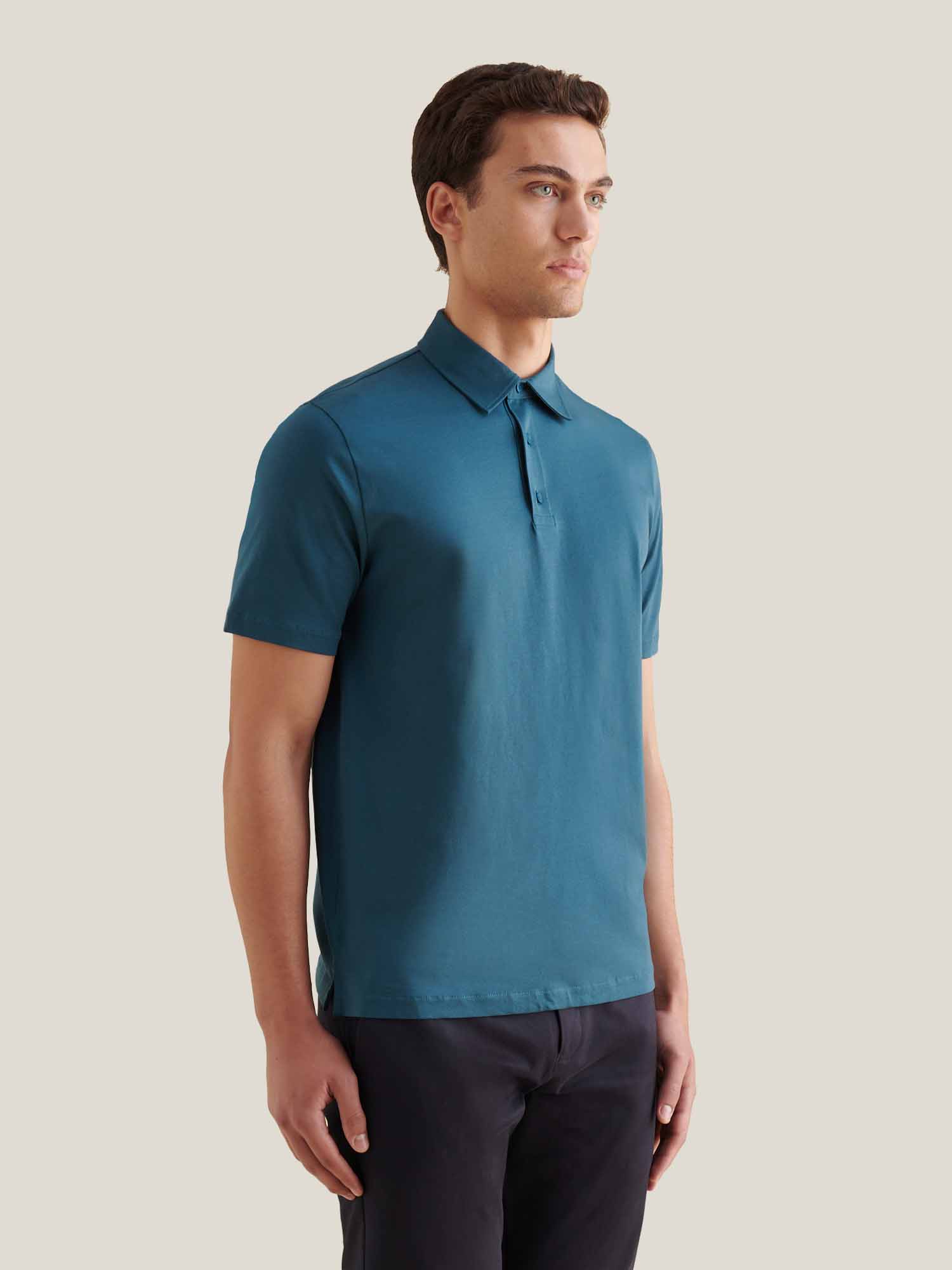 Wardour Mercerised Cotton Polo Shirt in Stargazer - Image 6