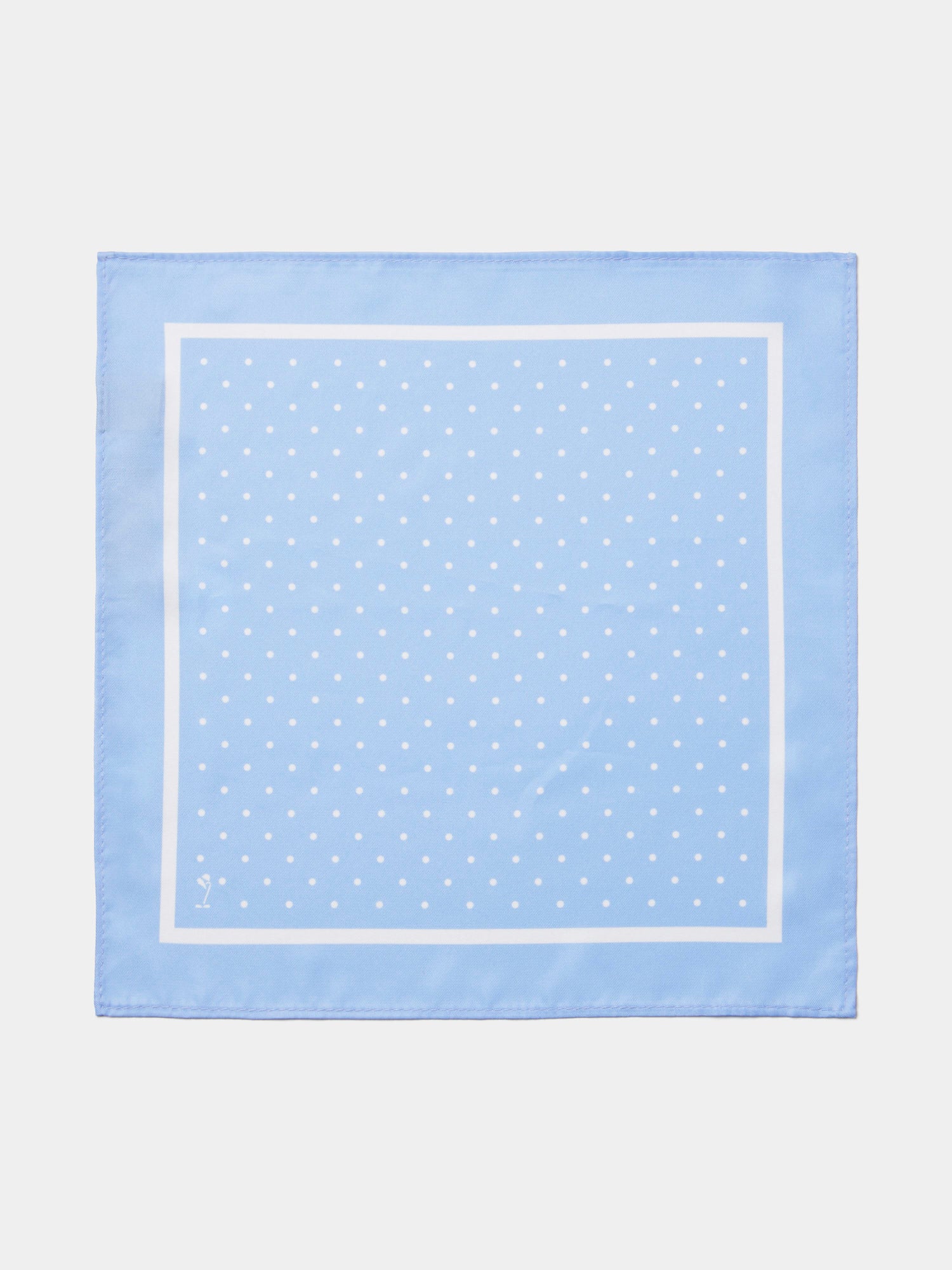 Polka Dot Pocket Square in Cerulean - Image 3