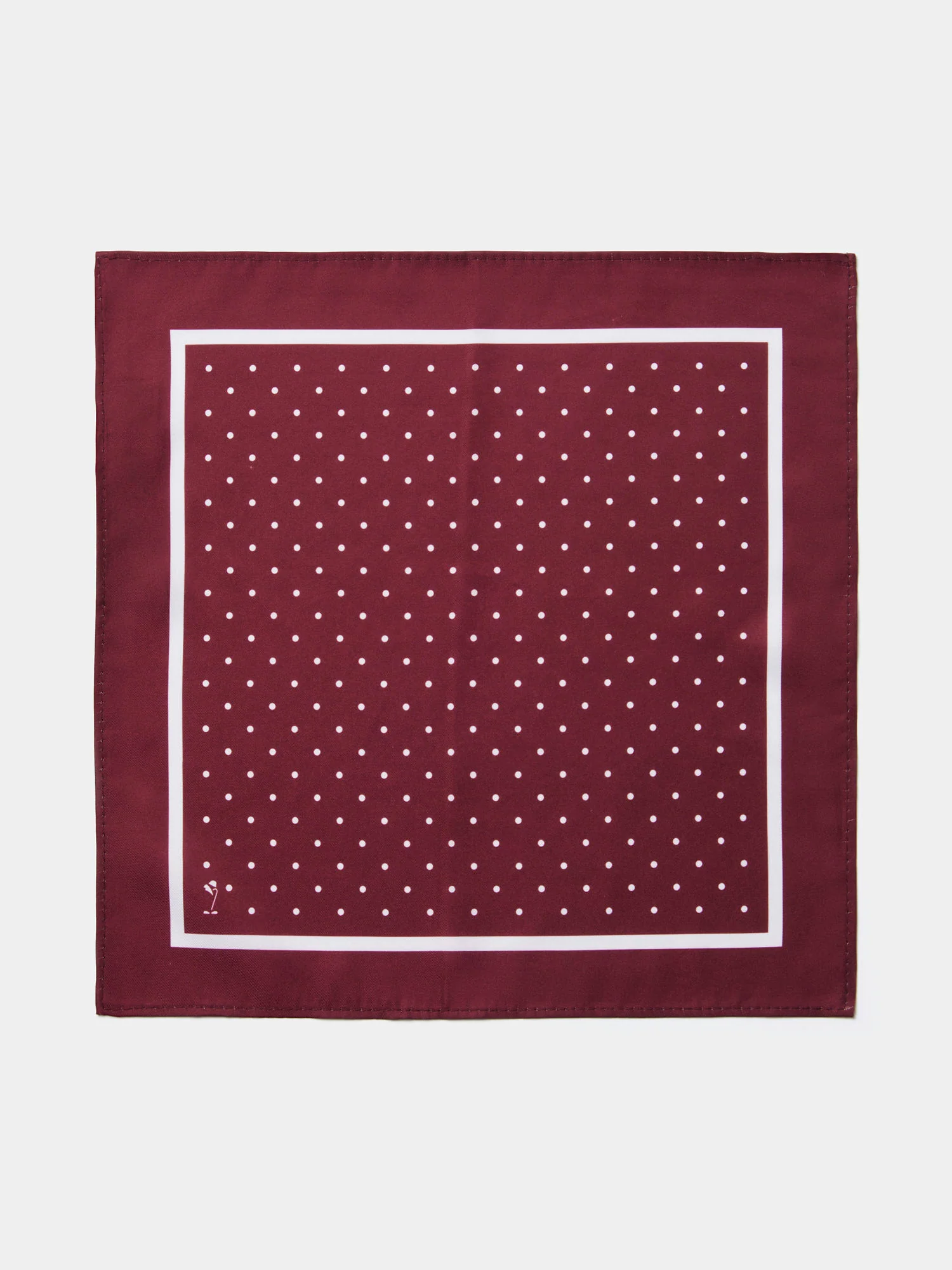 Polka Dot Pocket Square in Windsor Wine - Image 3