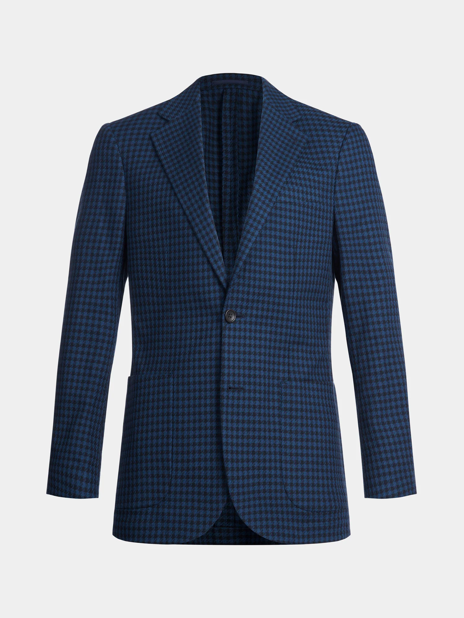 Linen-Blend Houndstooth Blazer in Navy Blue - Image 4